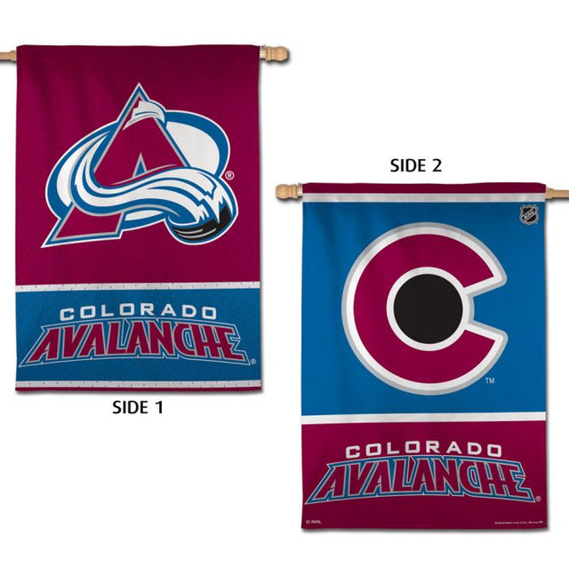 Bandera vertical de Colorado Avalanche de 2 lados, 28" x 40"