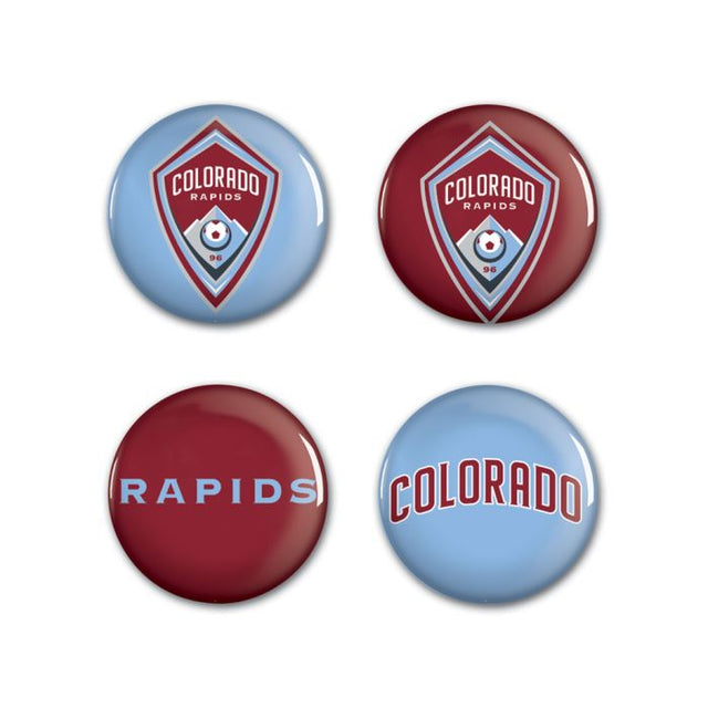 Paquete de 4 botones de Colorado Rapids de 1 1/4" de diámetro