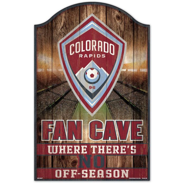 Letrero de madera FAN CAVE de Colorado Rapids, 11" x 17", 1/4" de grosor