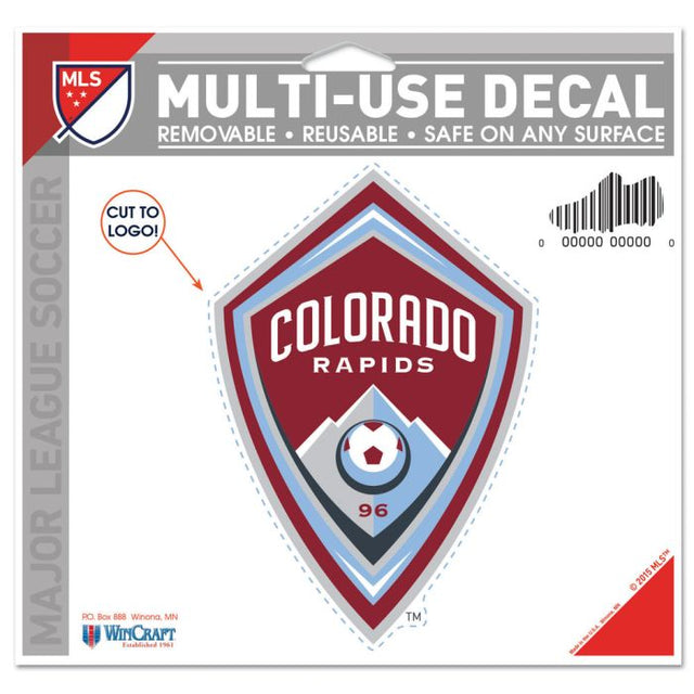 Calcomanía multiusos de Colorado Rapids: cortada con el logotipo de 5" x 6"