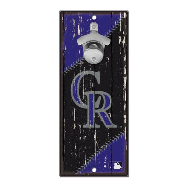 Colorado Rockies Bottle Opener Sign 5x11