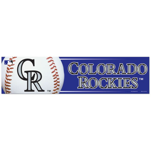 Tira de parachoques de Colorado Rockies de 3" x 12"