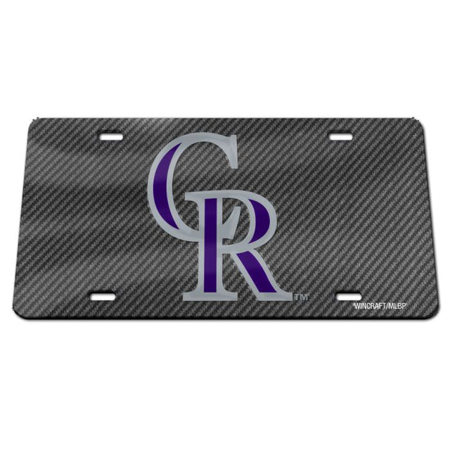 Colorado Rockies CARBON Specialty Acrylic License Plate