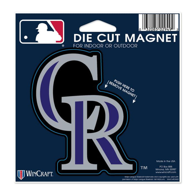 Imán troquelado de los Colorado Rockies de 4,5" x 6"