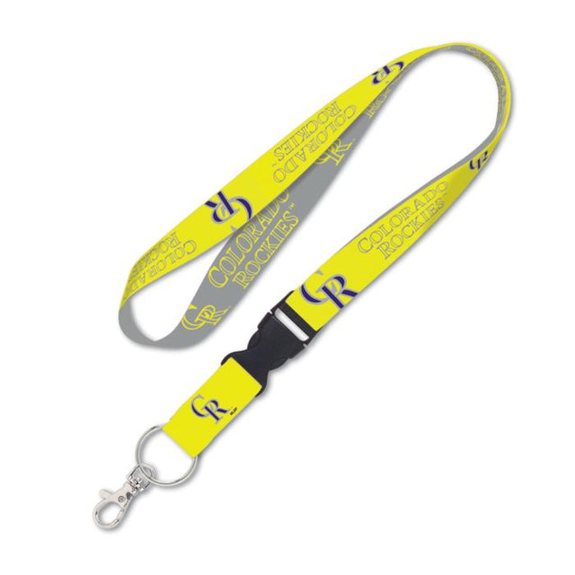 Colorado Rockies Neon Lanyard w/detachable buckle 1"