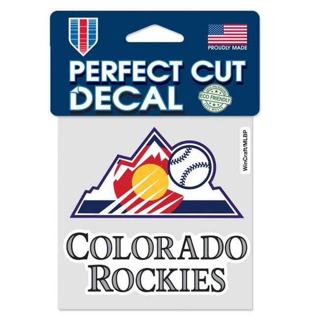 科罗拉多洛矶队完美切割彩色贴花 4 英寸 x 4 英寸