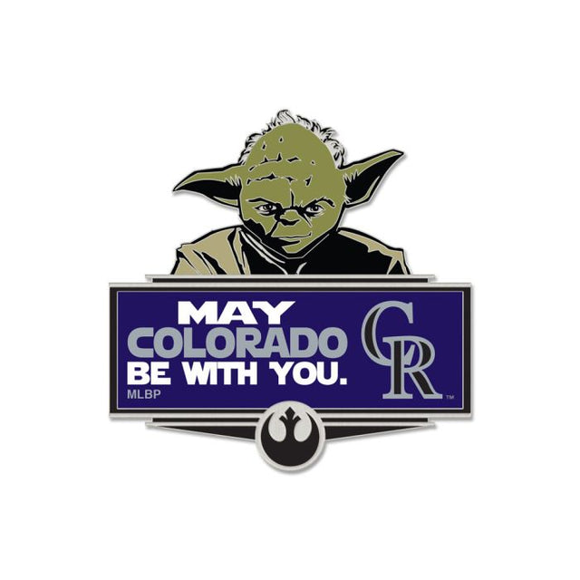Tarjeta de joyería con pin de colección de Yoda de Star Wars / Colorado Rockies