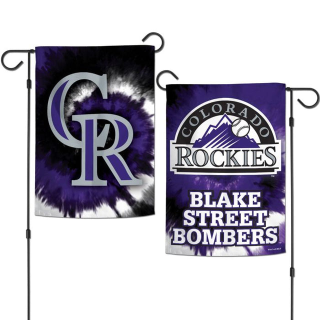 科罗拉多洛矶队扎染花园旗帜 2 面 12.5 英寸 x 18 英寸
