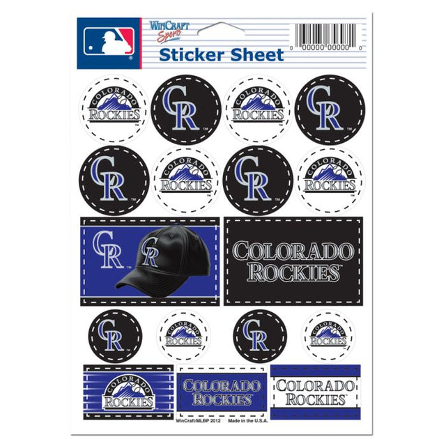 Colorado Rockies Vinyl Sticker Sheet 5" x 7"