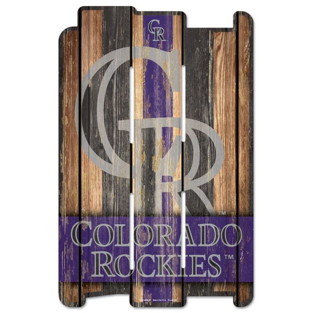 Colorado Rockies Wood Fence Sign