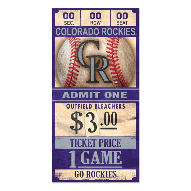 Colorado Rockies Wood Sign 6x12 3/8" thick