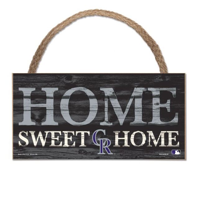 Colorado Rockies Wood Sign w/Rope 5" x 10"