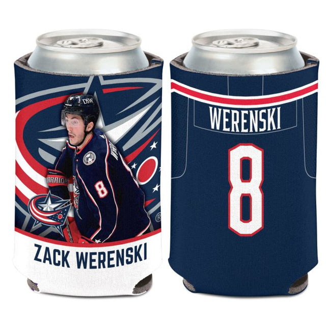 Enfriador de latas Columbus Blue Jackets de 12 onzas de Zach Werenski