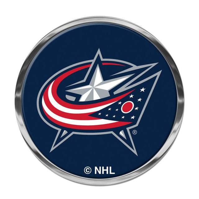 Emblema abovedado de metal cromado de los Columbus Blue Jackets