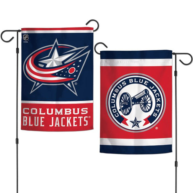 Banderas de jardín de Columbus Blue Jackets de 2 lados, 12,5" x 18"