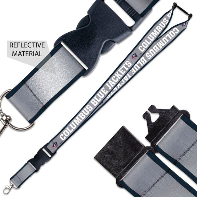 Columbus Blue Jackets Lanyard w/ Buckle Reflective 1"