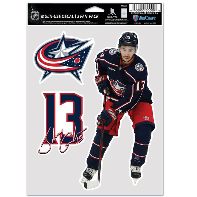 Paquete multiusos para 3 aficionados de los Columbus Blue Jackets, de Johnny Gaudreau