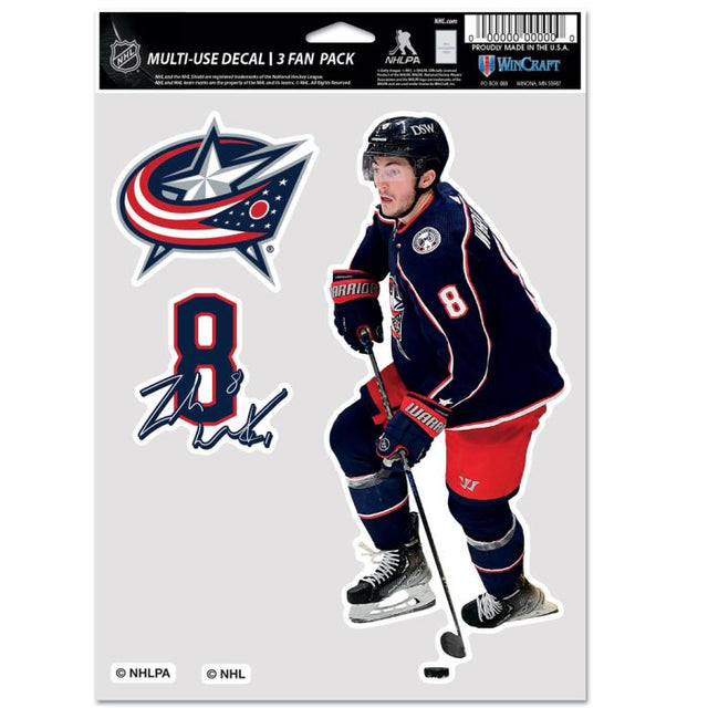 Paquete multiusos para 3 aficionados de los Columbus Blue Jackets de Zach Werenski