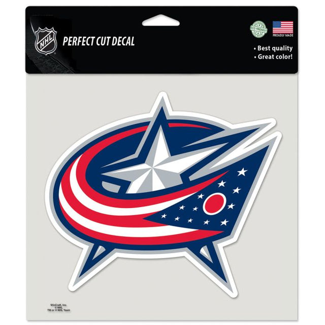 Calcomanía de color de corte perfecto de Columbus Blue Jackets de 8" x 8"