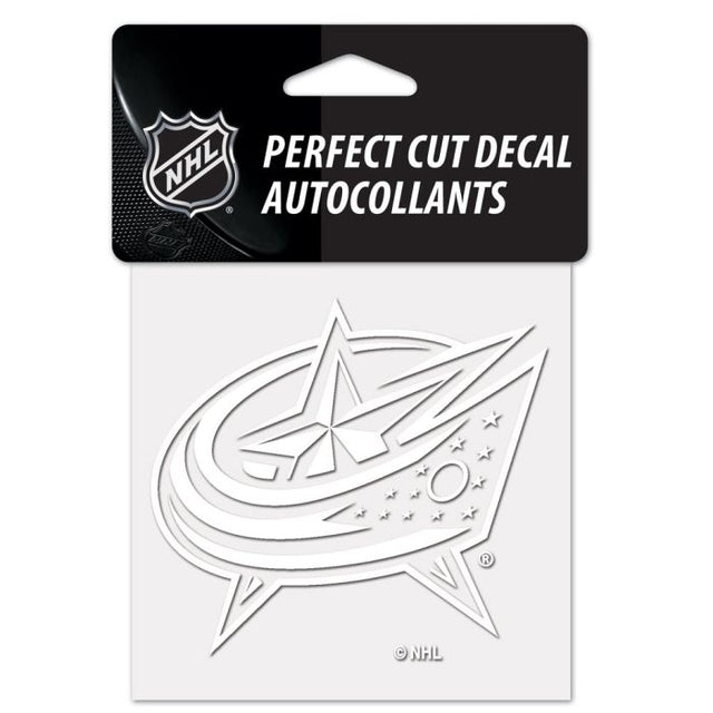 Columbus Blue Jackets Perfect Cut White Decal 4" x 4"