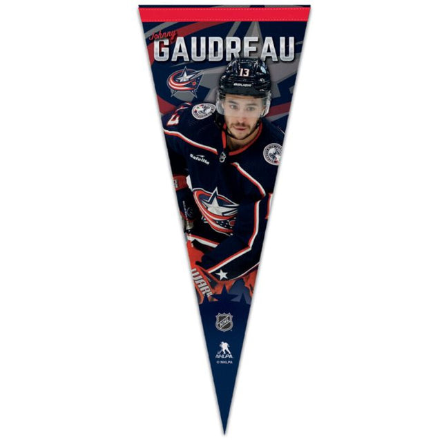 哥伦布蓝衣队优质锦旗 12 英寸 x 30 英寸 Johnny Gaudreau