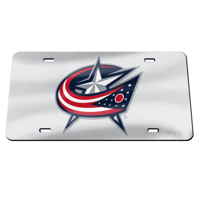 Columbus Blue Jackets SILVER Specialty Acrylic License Plate