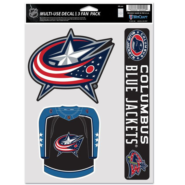 Paquete multiusos para 3 fanáticos de edición especial de Columbus Blue Jackets