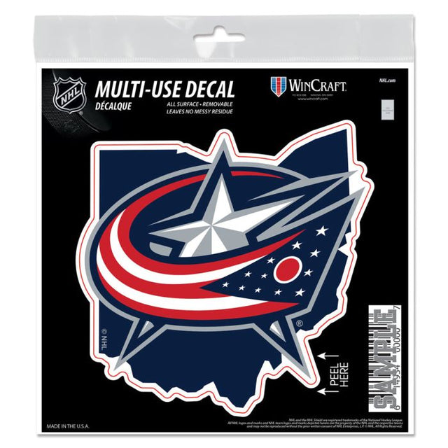 Columbus Blue Jackets State Shape All Surface Decal 6" x 6"