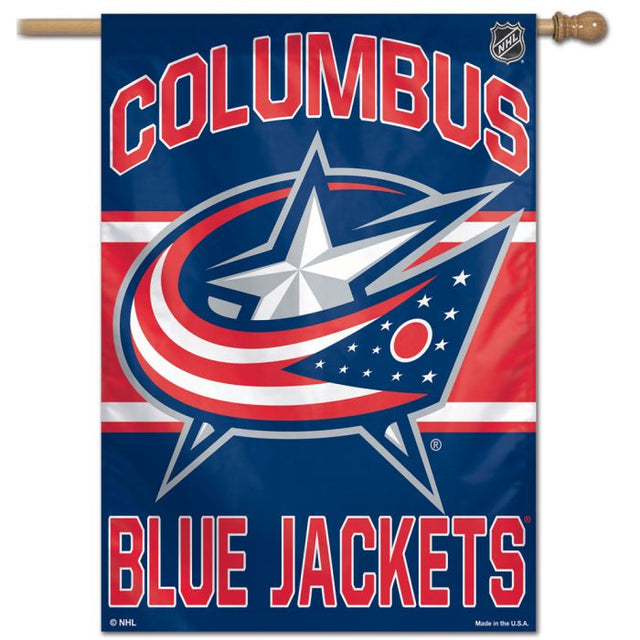 Bandera vertical de los Columbus Blue Jackets de 28" x 40"