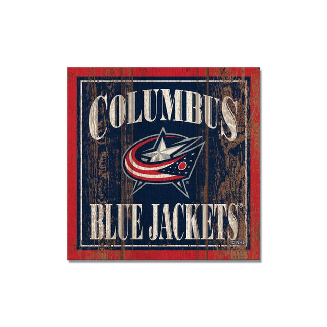 Columbus Blue Jackets Wooden Magnet 3" X 3"