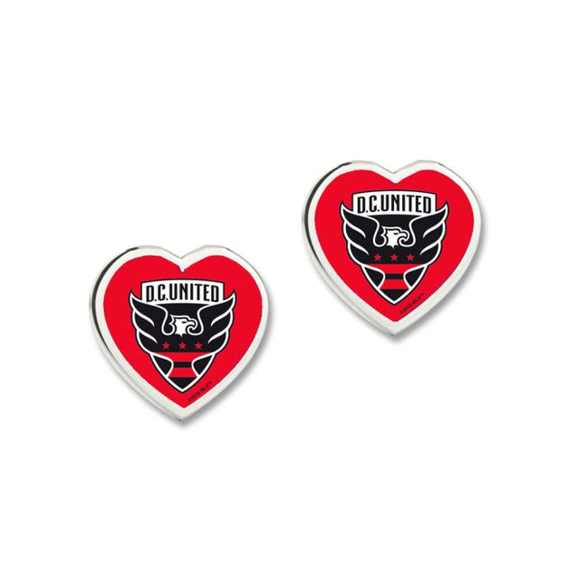 Pendientes DC United HEART POST con corazón 3D