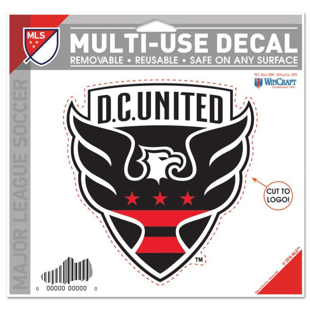 Calcomanía multiusos de DC United: corte con el logotipo de 5" x 6"