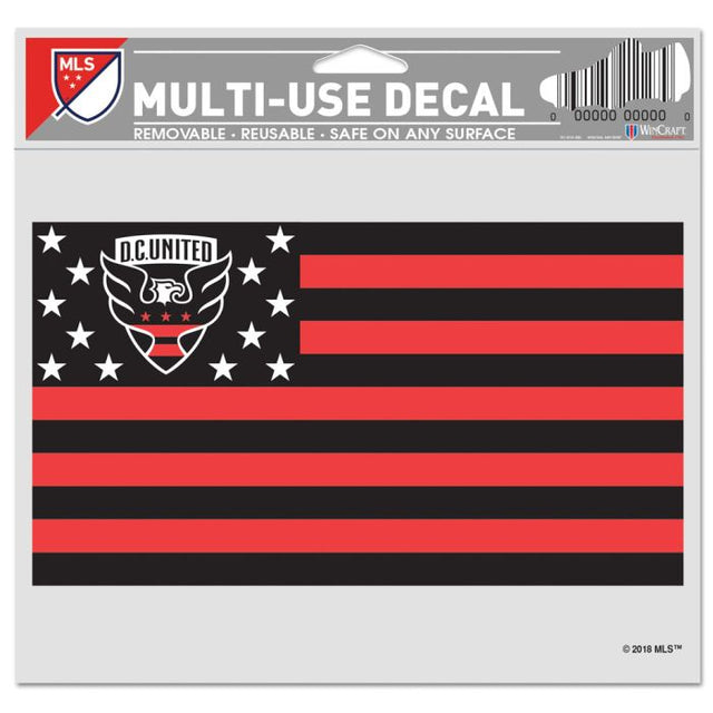 Calcomanía multiusos con el lema DC United/Patriotic Americana, fondo transparente, 5" x 6"