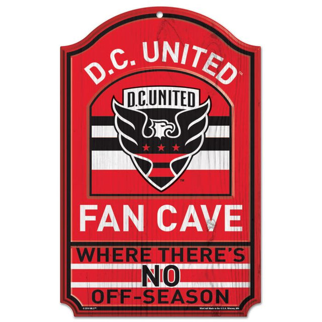 DC United 木质标牌 11 英寸 x 17 英寸 1/4 英寸厚