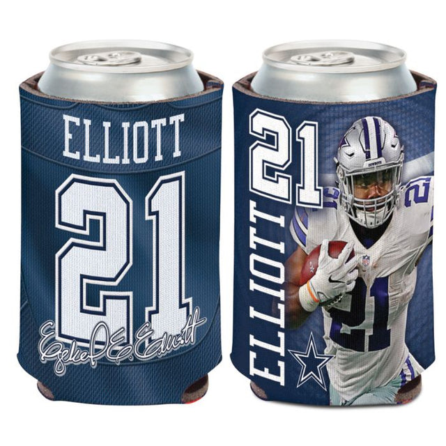 Dallas Cowboys #21 ELLIOTT/COWBOYS PHOTO Enfriador de latas de 12 oz. Ezekiel Elliott