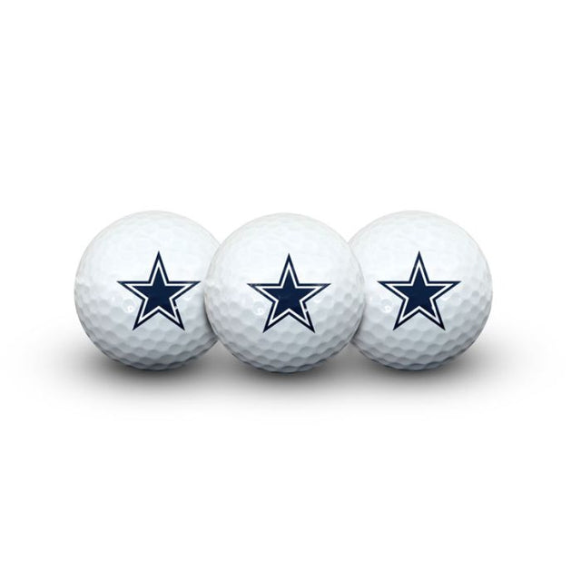 3 pelotas de golf de los Dallas Cowboys en estuche tipo concha