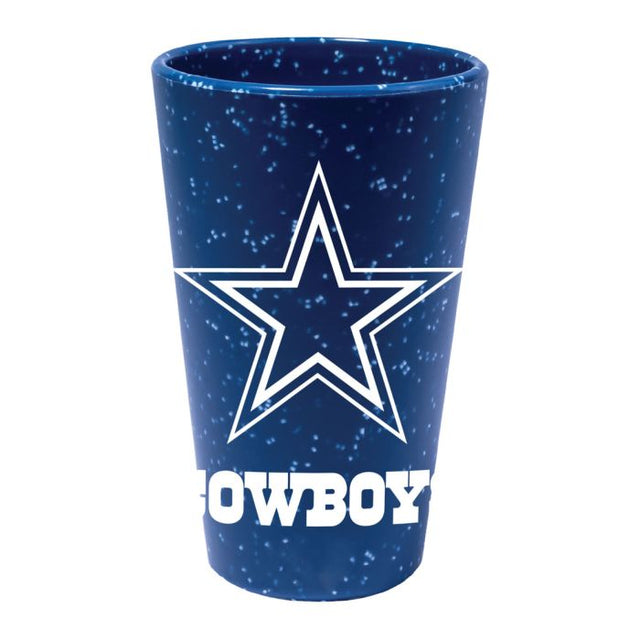 Vaso de pinta de silicona de 16 oz con diseño de los Dallas Cowboys Blue Speckle