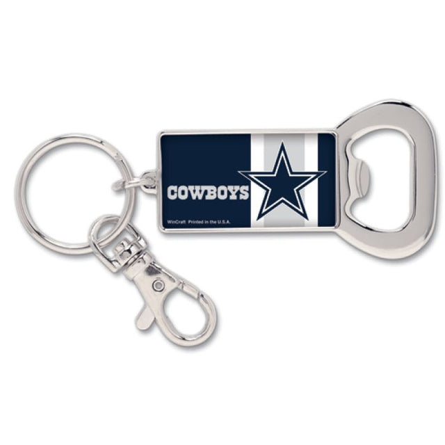 Llavero rectangular con abrebotellas de los Dallas Cowboys