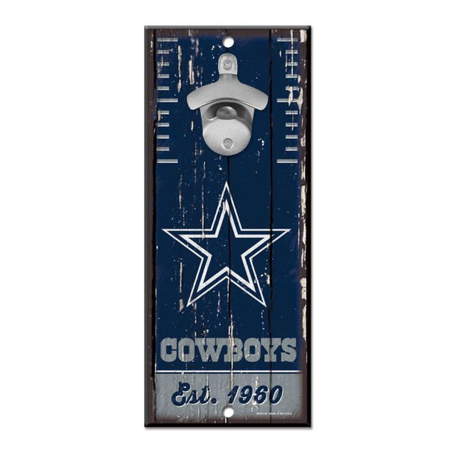 Letrero con abrebotellas de los Dallas Cowboys de 5 x 11 pulgadas