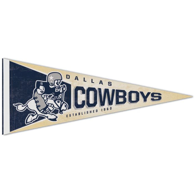 Banderín retro premium con el logotipo clásico de los Dallas Cowboys, 12" x 30"