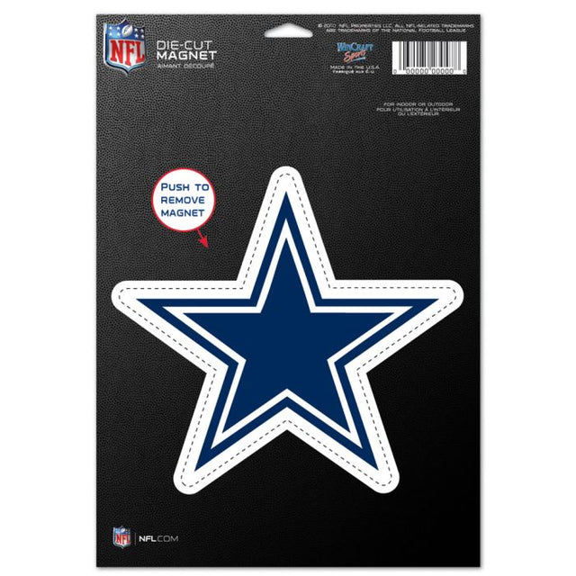 Imán troquelado con el logotipo de los Dallas Cowboys, 6,25" x 9"