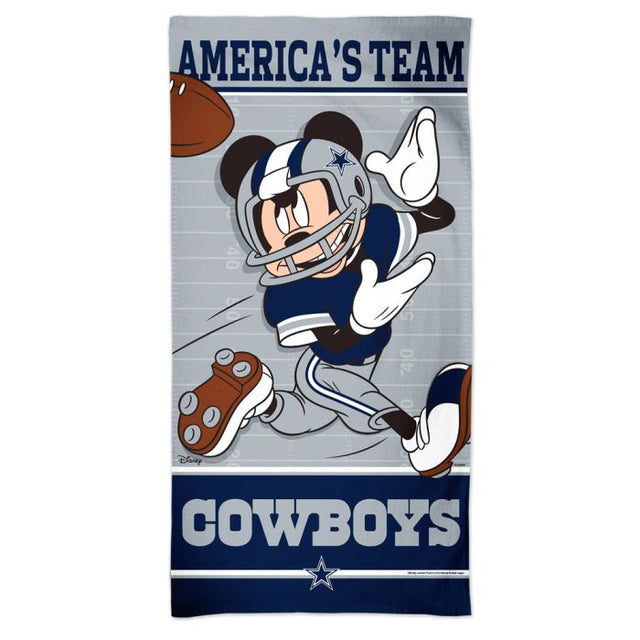 Toalla de playa Spectra de Mickey Mouse de Disney y los Dallas Cowboys de 30" x 60"