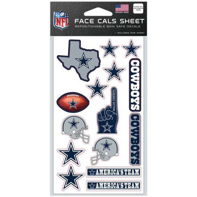 Calcomanía con cara de los Dallas Cowboys de 4" x 7"