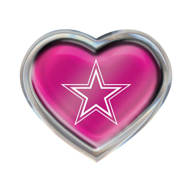 Emblema de metal cromado con forma de corazón de los Dallas Cowboys