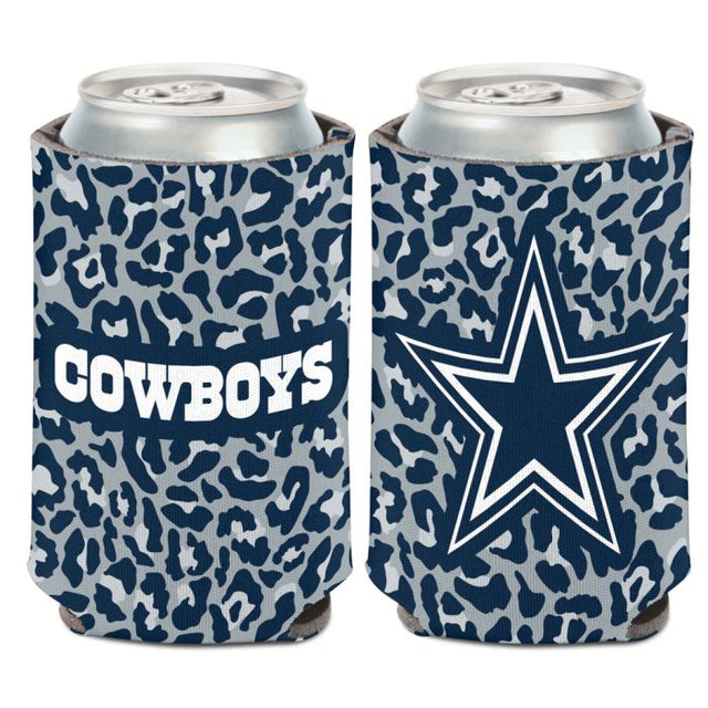 Enfriador de lata con estampado de leopardo de los Dallas Cowboys, 12 oz.