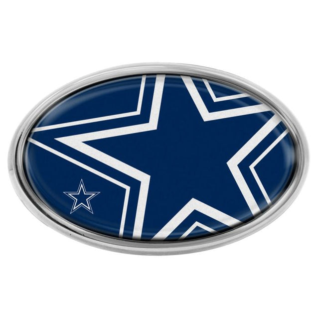 Emblema abovedado de metal cromado MEGA de los Dallas Cowboys