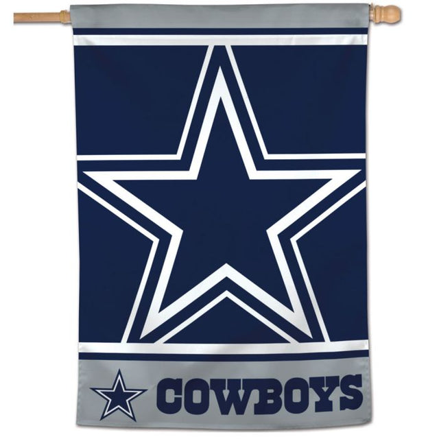 Bandera vertical con logotipo mega de los Dallas Cowboys de 28" x 40"