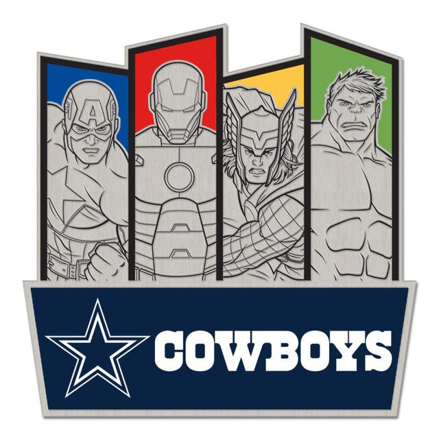 Tarjeta de joyería con pin coleccionable de Marvel de los Dallas Cowboys/Marvel (C) 2021