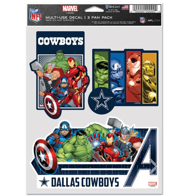 Paquete de 3 ventiladores multiusos de Marvel de los Dallas Cowboys/Marvel (C) 2021