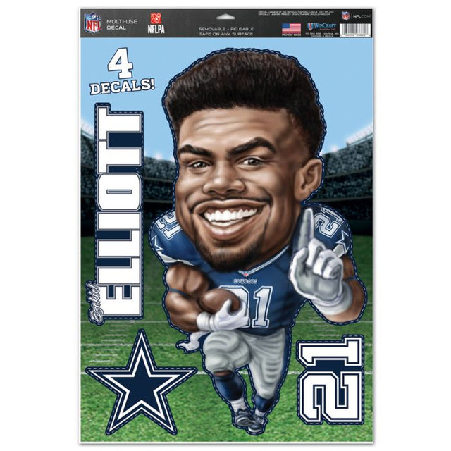 Calcomanía multiusos de los Dallas Cowboys de 11" x 17" de Ezekiel Elliott